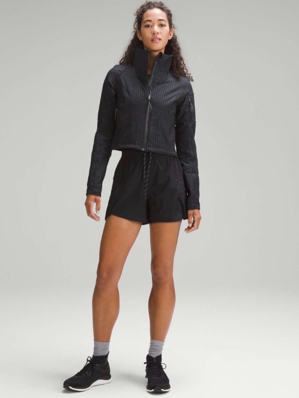 Lululemon Water-Repellent Grid Fleece Hiking Jacket Black size 0 - Picture 3 of 14